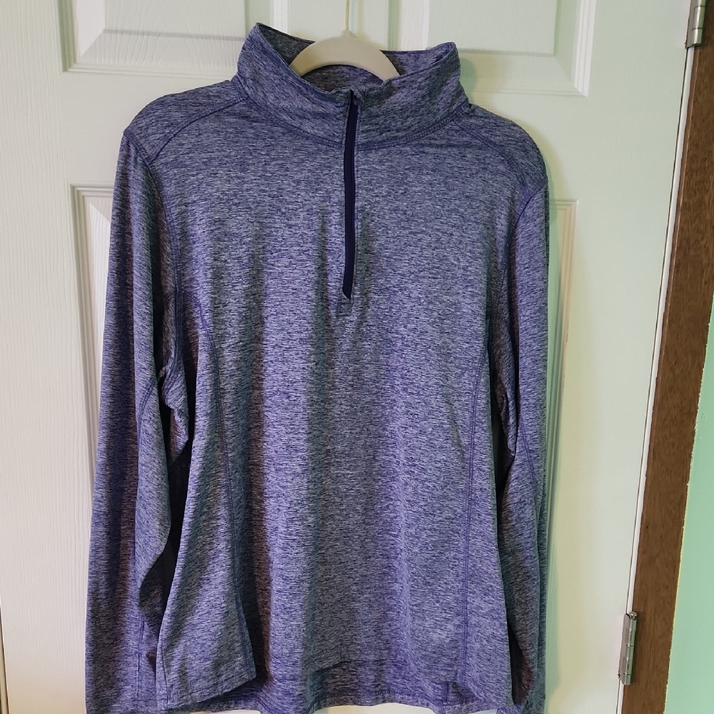 Women's Heathered Purple Half-zip Pullover- Lowest Price